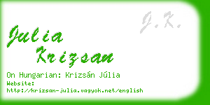 julia krizsan business card