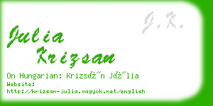 julia krizsan business card